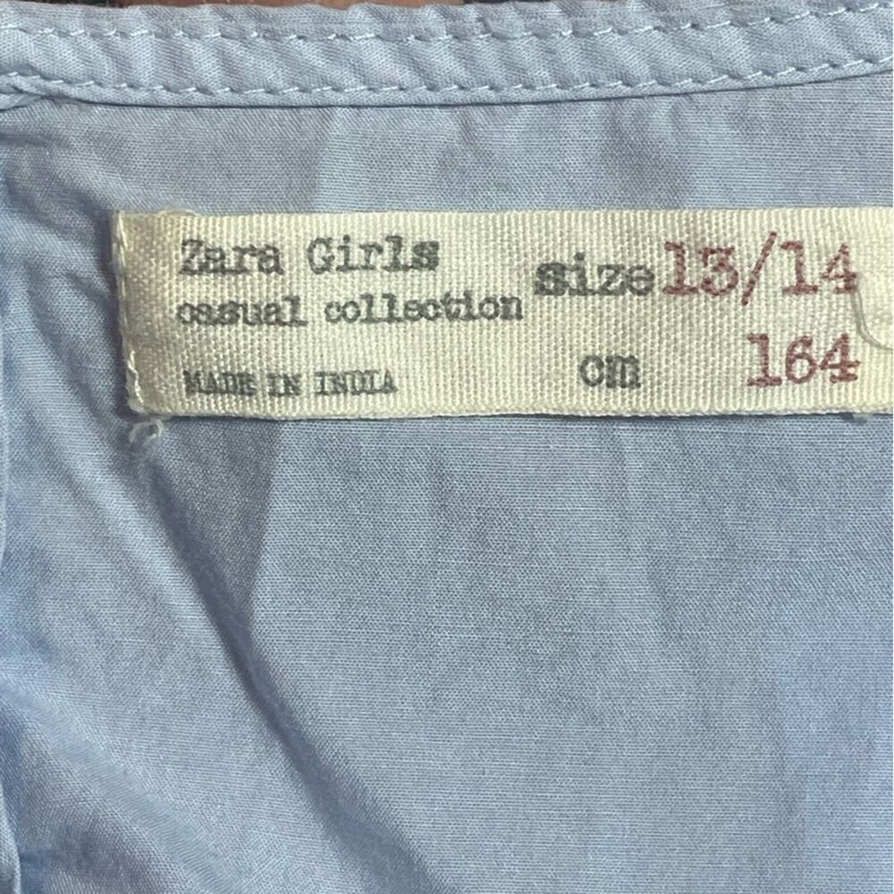 Zara Girl, Embroidered Sleeves - Cotton.Fits size 13/14 - Picture 9 of 12